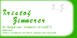 kristof zimmerer business card